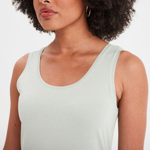 Débardeur bretelles larges coton vert clair femme