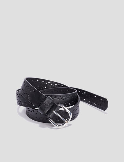 Ceinture perforée noir femme