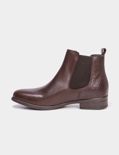 Bottines élastiquées plates marron femme