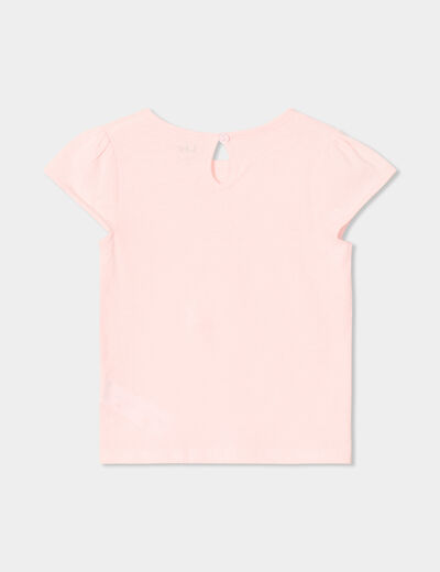 Ensemble 2 pièces t-shirt et short coton rose clair bébé fille