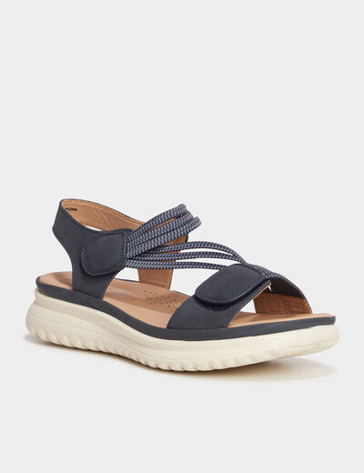 Sandales pied large Confortissimo bleu femme