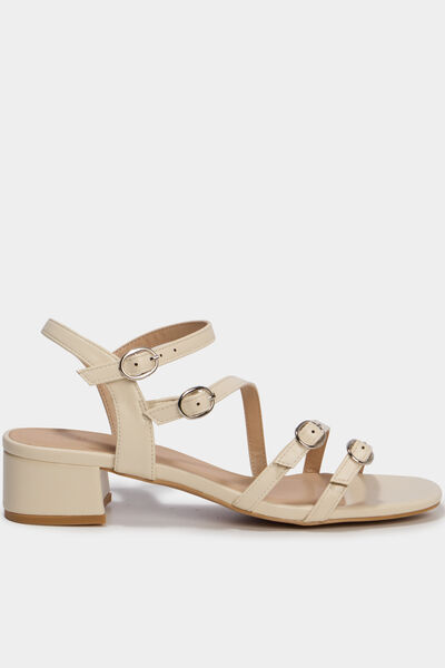 Sandales multibrides &agrave; talons blanc femme