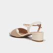 Sandales &agrave; talons 5 cm blanc femme