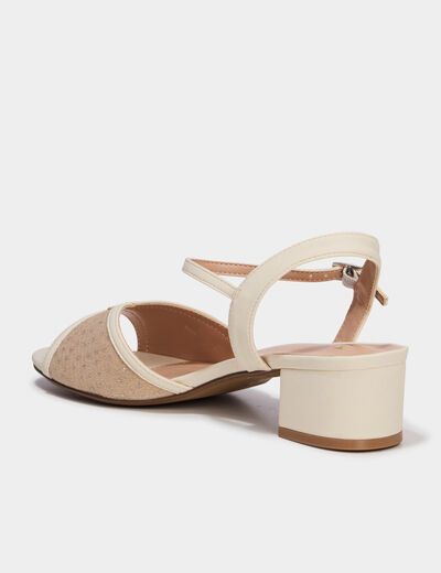 Sandales &agrave; talons 5 cm blanc femme