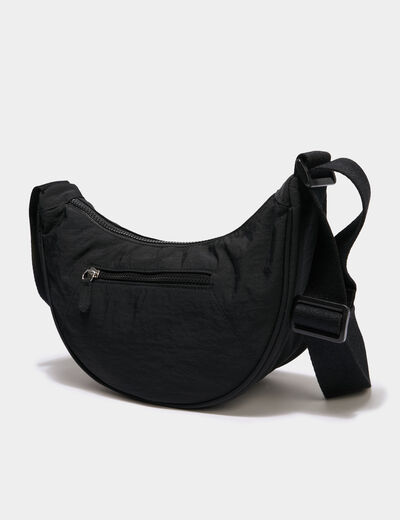 Sac banane en bandouli&egrave;re noir femme