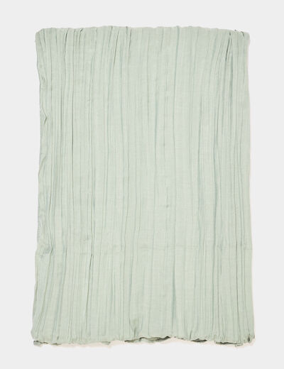 Foulard aspect froissé vert femme