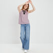 Blouse sans manches rose fushia femme