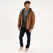 Blouson r&eacute;versible coupe-vent d&eacute;perlant marron homme