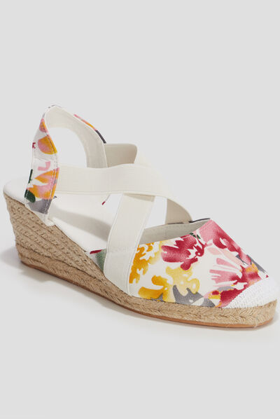 Sandales espadrilles compensées multicolore femme