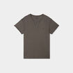 T-shirt col tunisien manches courte vert kaki homme