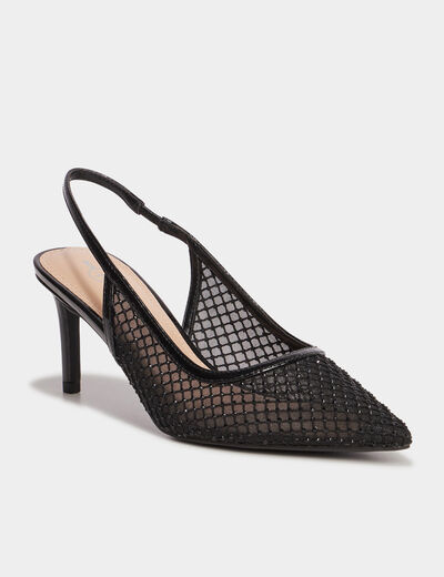 Escarpins à strass bout pointu Mosquitos noir femme