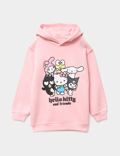 Sweat hoodie à capuche Hello Kitty rose fille
