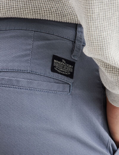 Pantalon chino slim stretch bleu homme