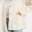 Veste surchemise oversize en jean coton creme femme