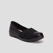 Ballerines compensées en cuir noir femme
