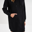 Robe sweat &agrave; capuche noir femme