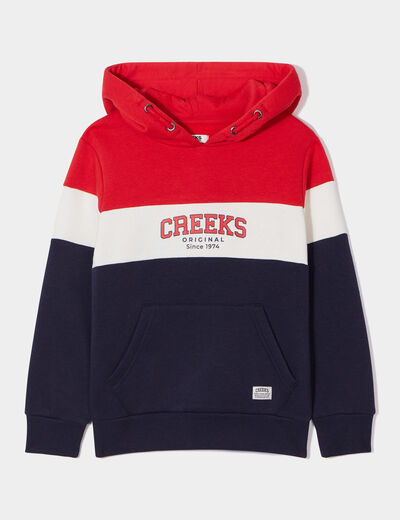 Sweat à capuche hoodie Creeks rouge garçon