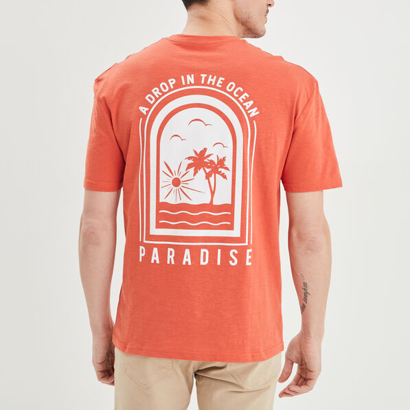 T-shirt oversize manches courtes Creeks orange foncé homme