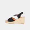 Sandales espadrille compens&eacute;es su&eacute;dine noir femme