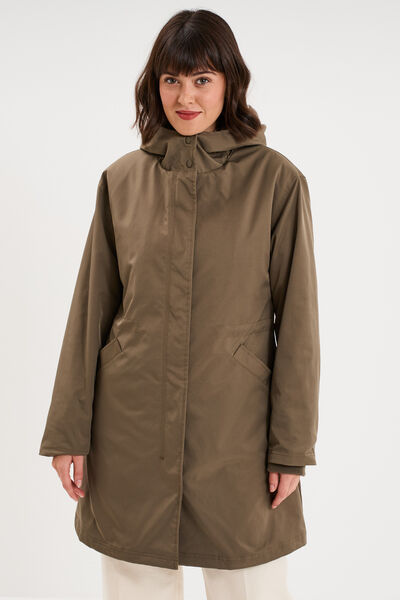 Parka 3-en-1 avec capuche amovible marron fonc&eacute; femme