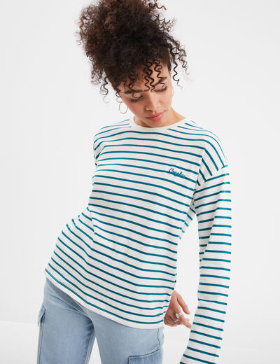T-shirt manches longues Creeks blanc femme