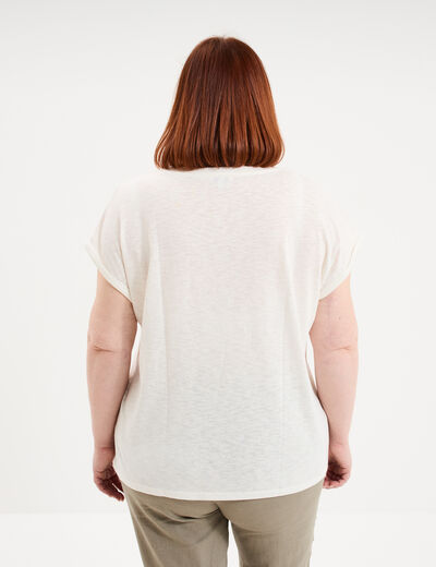 T-shirt manches courtes blanc femme grande taille