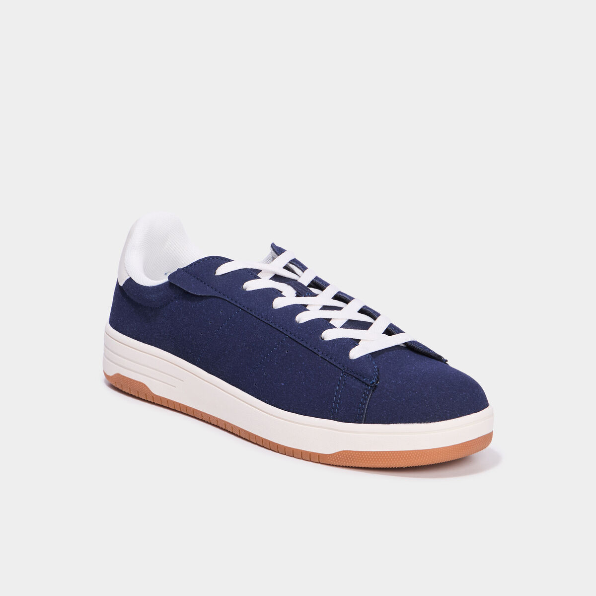 Tennis basses &agrave; lacets bleu marine homme