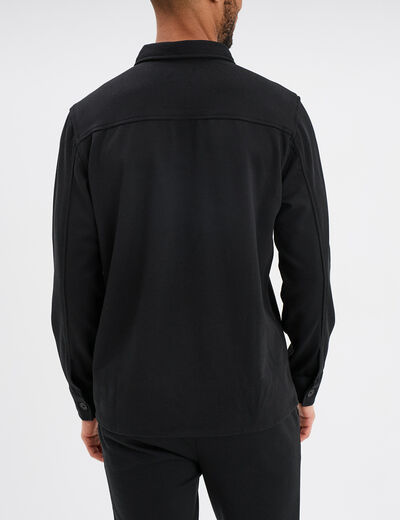 Surchemise manches longues 2 poches noir homme