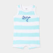 Combishort sans manches coton bleu turquoise bébé garçon