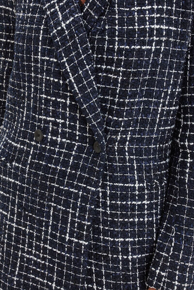 Veste blazer tweed boutonnée Mosquitos bleu foncé femme
