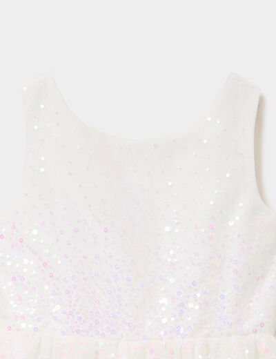 Robe c&eacute;r&eacute;monie sans manches &agrave; sequins ivoire fille