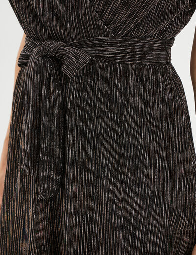 Robe patineuse plissée sans manches terracotta femme