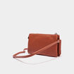Sac en bandouli&egrave;re zipp&eacute; marron cognac femme