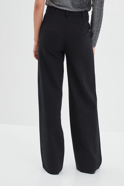 Pantalon city regular noir femme