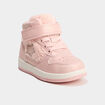 Baskets montantes &agrave; scratchs rose b&eacute;b&eacute; fille