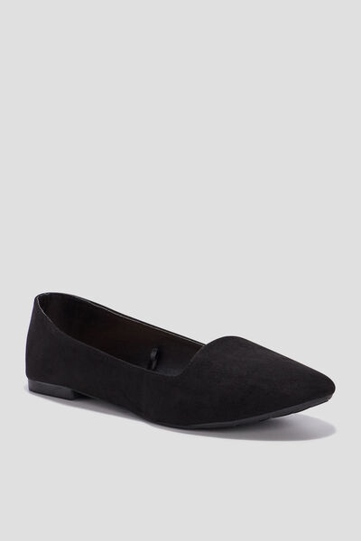 Ballerines esprit mocassins plates noir femme