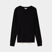 Pull col rond manches longues noir femme