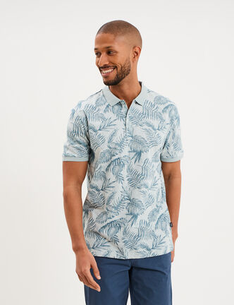 Polo jersey droit manches courtes coton gris homme