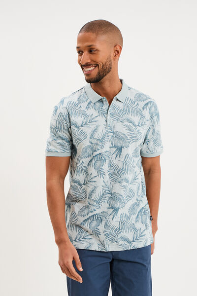 Polo jersey droit manches courtes coton gris homme