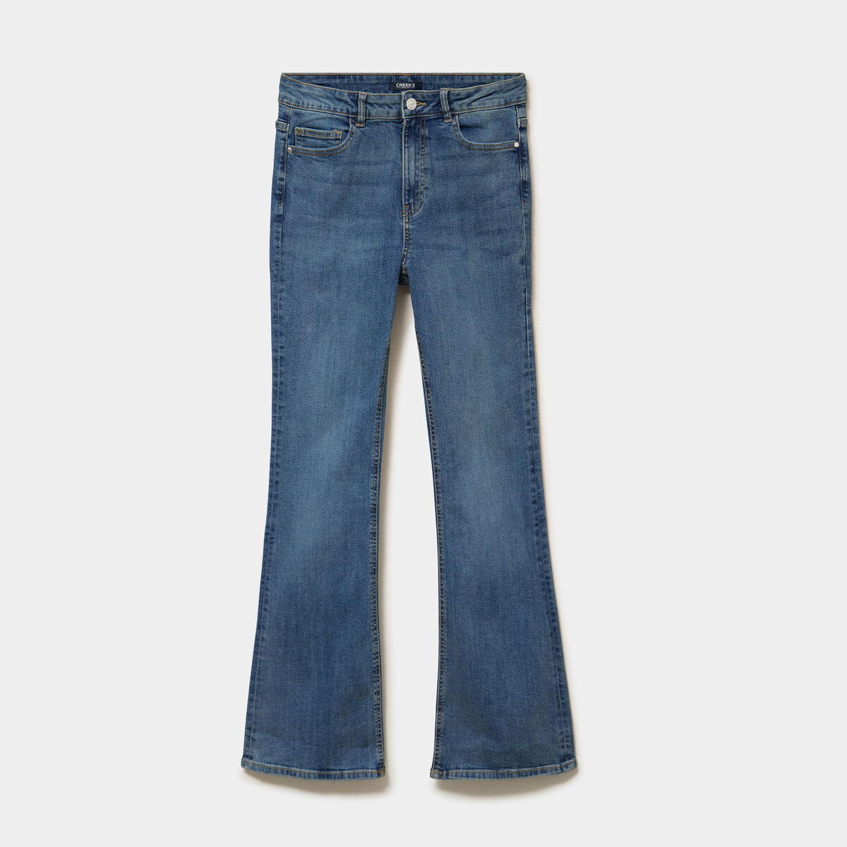 Jeans flare 5 poches denim dirty femme