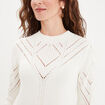 Pull ajouré col montant Creeks blanc femme