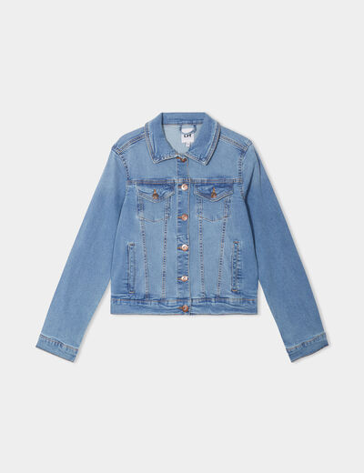 Veste en jean ajustée boutonnée denim double stone femme