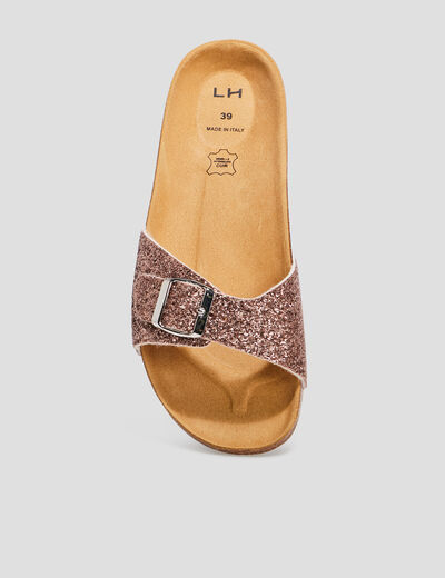 Mules anatomiques boucle sur l'avant rose femme