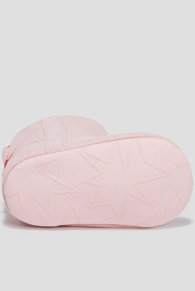 Bottines avec noeuds rose bébé fille
