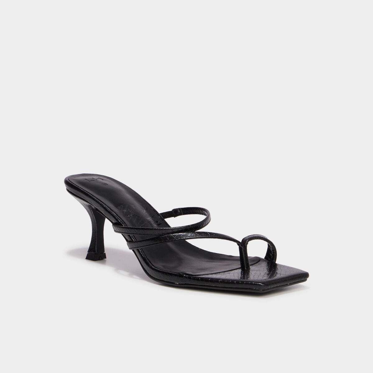 Mules &agrave; talons kitten heels noir femme