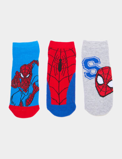 Lot 3 paires chaussettes Spider-Man rouge gar&ccedil;on