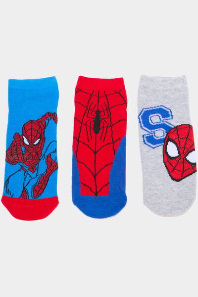 Lot 3 paires chaussettes Spider-Man rouge gar&ccedil;on