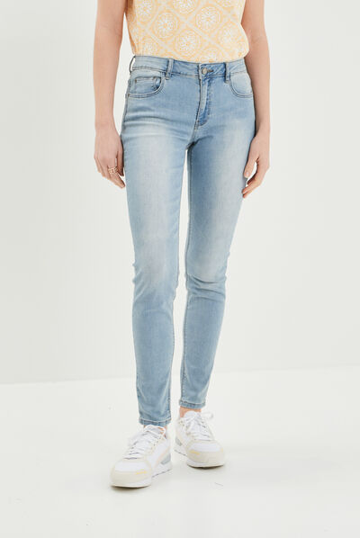 Jeans skinny taille basse denim double stone femme