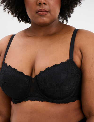 Soutien-gorge emboîtant dentelle noir femme grande taille