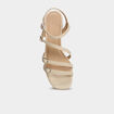 Sandales multibrides &agrave; talons 5 cm blanc femme